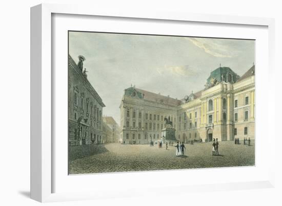 St Joseph Square in Vienna, Austria 18th Century Engraving-null-Framed Giclee Print