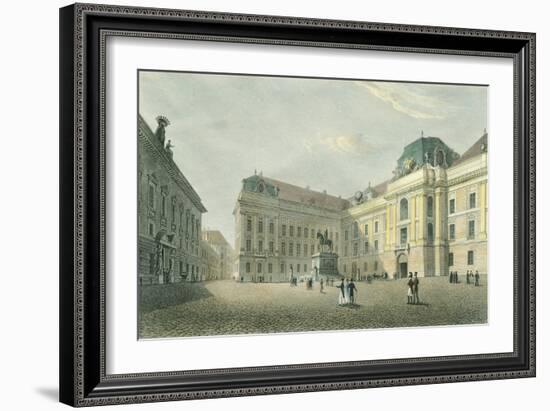 St Joseph Square in Vienna, Austria 18th Century Engraving-null-Framed Giclee Print