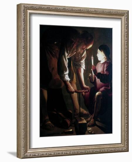 St Joseph the Carpenter, C1640-Georges de La Tour-Framed Premium Giclee Print