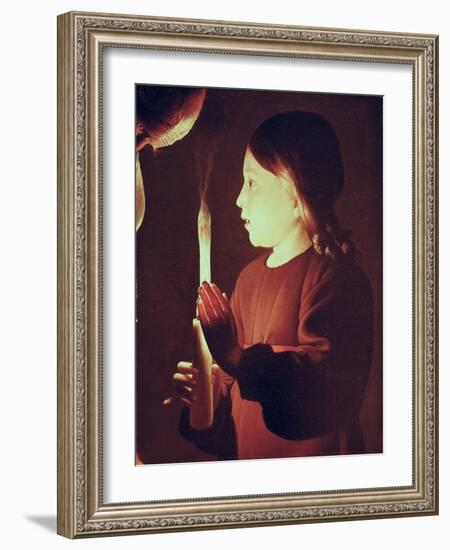 St. Joseph the Carpenter, Detail of the Infant Christ, circa 1640-Georges de La Tour-Framed Giclee Print