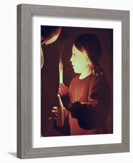 St. Joseph the Carpenter, Detail of the Infant Christ, circa 1640-Georges de La Tour-Framed Giclee Print