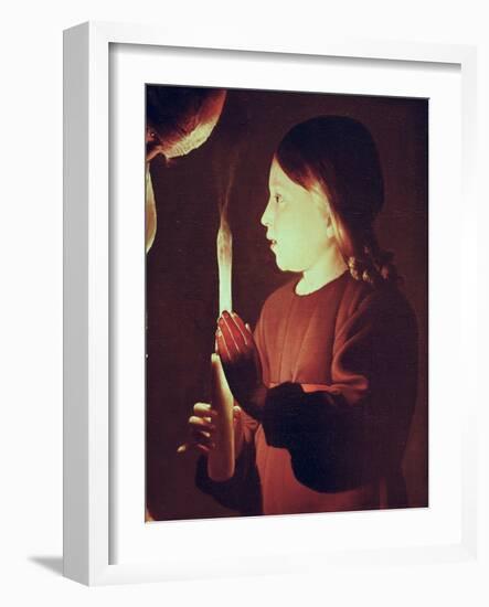 St. Joseph the Carpenter, Detail of the Infant Christ, circa 1640-Georges de La Tour-Framed Giclee Print