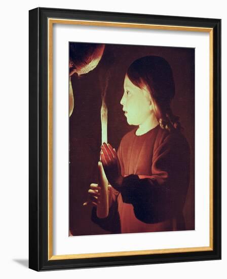 St. Joseph the Carpenter, Detail of the Infant Christ, circa 1640-Georges de La Tour-Framed Giclee Print