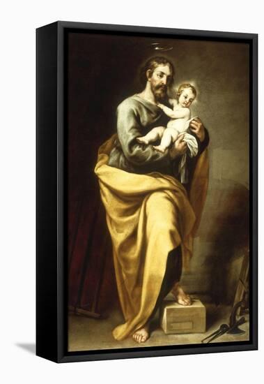 St Joseph with the Infant Christ-Alonso Cano-Framed Premier Image Canvas