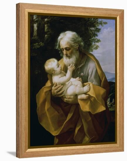 St. Joseph with the Jesus Child-Guido Reni-Framed Premier Image Canvas