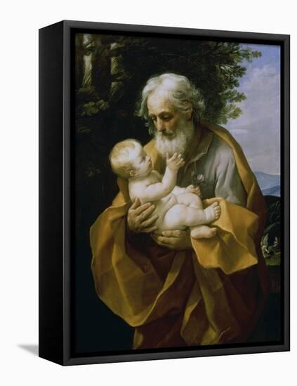 St. Joseph with the Jesus Child-Guido Reni-Framed Premier Image Canvas