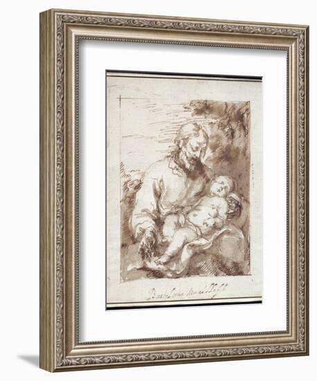 St. Joseph with the Sleeping Christ Child-Bartolome Esteban Murillo-Framed Giclee Print