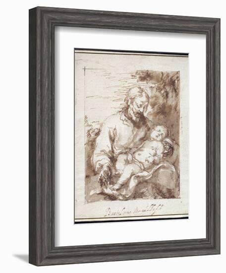 St. Joseph with the Sleeping Christ Child-Bartolome Esteban Murillo-Framed Giclee Print