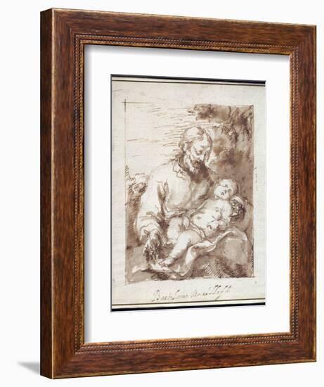 St. Joseph with the Sleeping Christ Child-Bartolome Esteban Murillo-Framed Giclee Print