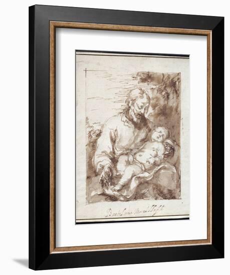 St. Joseph with the Sleeping Christ Child-Bartolome Esteban Murillo-Framed Giclee Print