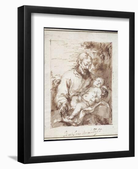 St. Joseph with the Sleeping Christ Child-Bartolome Esteban Murillo-Framed Giclee Print