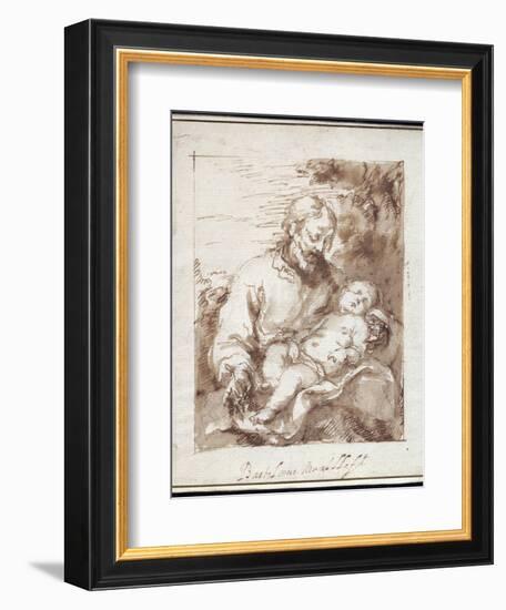 St. Joseph with the Sleeping Christ Child-Bartolome Esteban Murillo-Framed Giclee Print