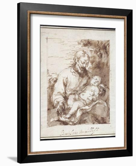 St. Joseph with the Sleeping Christ Child-Bartolome Esteban Murillo-Framed Giclee Print