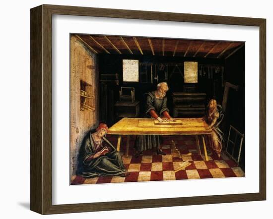 St. Joseph Working in His Workshop-null-Framed Giclee Print