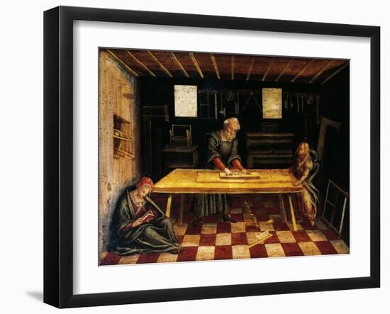 St. Joseph Working in His Workshop-null-Framed Giclee Print