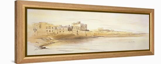 St Julian's Bay, Malta, 1866 (Pen and Brown Ink with Graphite and Watercolours on Off-White Paper)-Edward Lear-Framed Premier Image Canvas