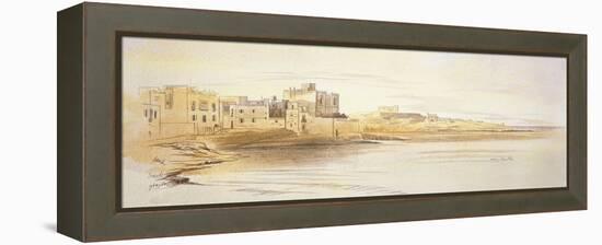 St Julian's Bay, Malta, 1866 (Pen and Brown Ink with Graphite and Watercolours on Off-White Paper)-Edward Lear-Framed Premier Image Canvas