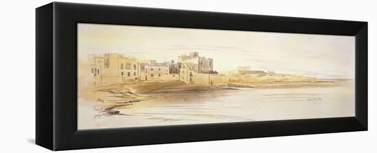 St Julian's Bay, Malta, 1866 (Pen and Brown Ink with Graphite and Watercolours on Off-White Paper)-Edward Lear-Framed Premier Image Canvas