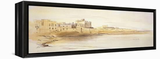 St Julian's Bay, Malta, 1866 (Pen and Brown Ink with Graphite and Watercolours on Off-White Paper)-Edward Lear-Framed Premier Image Canvas