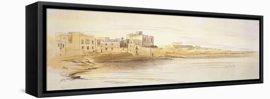 St Julian's Bay, Malta, 1866 (Pen and Brown Ink with Graphite and Watercolours on Off-White Paper)-Edward Lear-Framed Premier Image Canvas