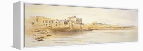 St Julian's Bay, Malta, 1866 (Pen and Brown Ink with Graphite and Watercolours on Off-White Paper)-Edward Lear-Framed Premier Image Canvas