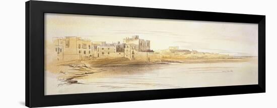 St Julian's Bay, Malta, 1866 (Pen and Brown Ink with Graphite and Watercolours on Off-White Paper)-Edward Lear-Framed Giclee Print