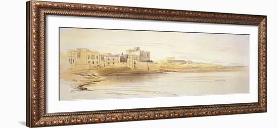 St Julian's Bay, Malta, 1866 (Pen and Brown Ink with Graphite and Watercolours on Off-White Paper)-Edward Lear-Framed Giclee Print