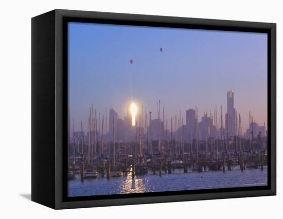 St. Kilda Harbour and Melbourne Skyline, Melbourne, Victoria, Australia, Pacific-Jochen Schlenker-Framed Premier Image Canvas