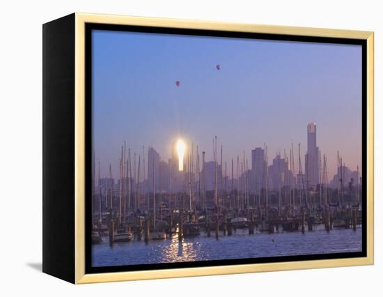St. Kilda Harbour and Melbourne Skyline, Melbourne, Victoria, Australia, Pacific-Jochen Schlenker-Framed Premier Image Canvas