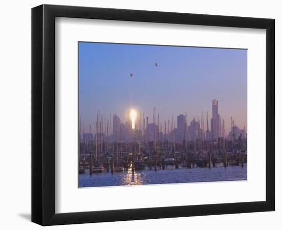 St. Kilda Harbour and Melbourne Skyline, Melbourne, Victoria, Australia, Pacific-Jochen Schlenker-Framed Photographic Print