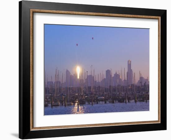 St. Kilda Harbour and Melbourne Skyline, Melbourne, Victoria, Australia, Pacific-Jochen Schlenker-Framed Photographic Print