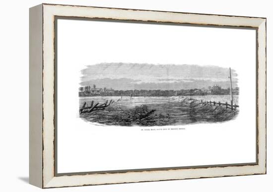 St Kilda Road, South Side of Prince's Bridge - Floods at Melbourne, Australia, 1864-null-Framed Premier Image Canvas