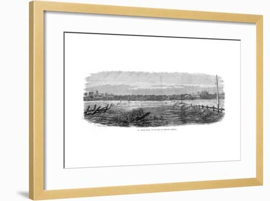 St Kilda Road, South Side of Prince's Bridge - Floods at Melbourne, Australia, 1864-null-Framed Giclee Print