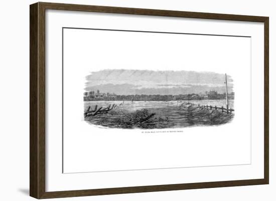 St Kilda Road, South Side of Prince's Bridge - Floods at Melbourne, Australia, 1864-null-Framed Giclee Print