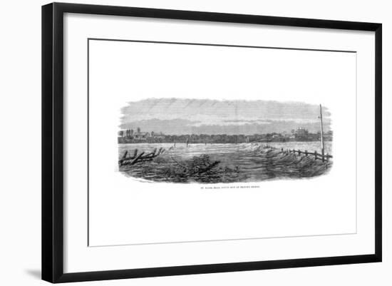 St Kilda Road, South Side of Prince's Bridge - Floods at Melbourne, Australia, 1864-null-Framed Giclee Print