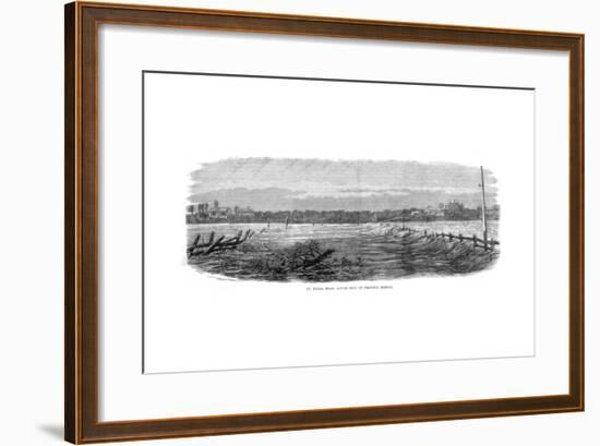 St Kilda Road, South Side of Prince's Bridge - Floods at Melbourne, Australia, 1864-null-Framed Giclee Print