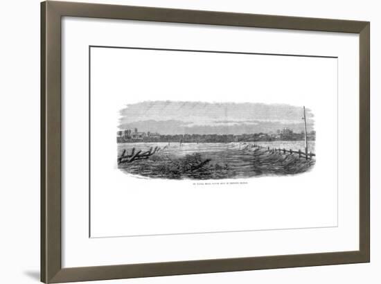 St Kilda Road, South Side of Prince's Bridge - Floods at Melbourne, Australia, 1864-null-Framed Giclee Print