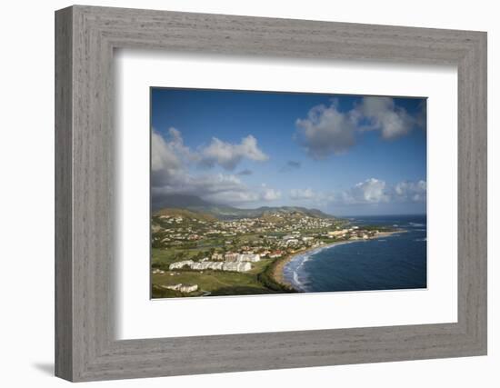 St. Kitts and Nevis, St. Kitts. Frigate Bay of the South Peninsula from Sir Timothy's Hill, morning-Walter Bibikow-Framed Photographic Print