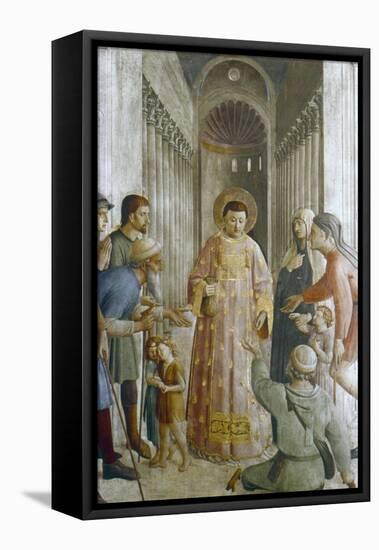 St Laurence Giving Alms to the Poor, Mid 15th Century-Fra Angelico-Framed Premier Image Canvas