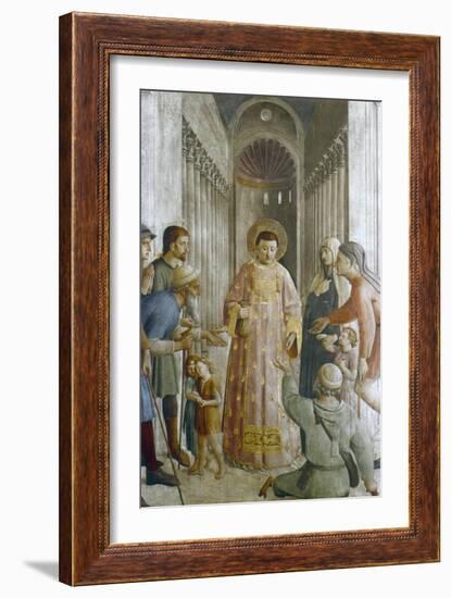 St Laurence Giving Alms to the Poor, Mid 15th Century-Fra Angelico-Framed Giclee Print
