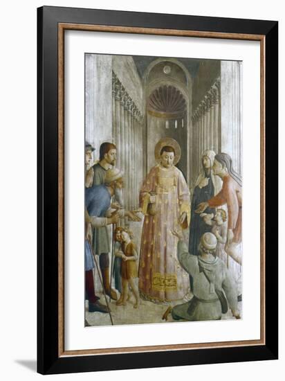 St Laurence Giving Alms to the Poor, Mid 15th Century-Fra Angelico-Framed Giclee Print