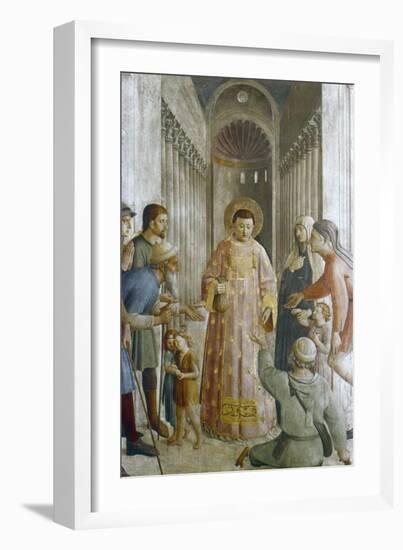 St Laurence Giving Alms to the Poor, Mid 15th Century-Fra Angelico-Framed Giclee Print