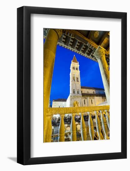 St. Lawrence Cathedral at Night, Trogir, Dalmatian Coast, Croatia, Europe-Matthew Williams-Ellis-Framed Photographic Print