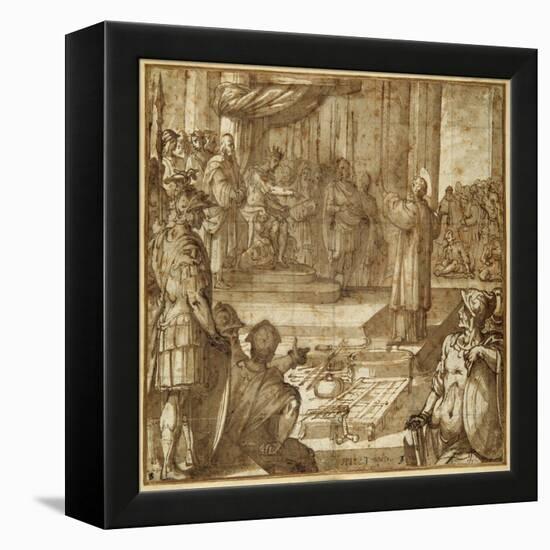 St Lawrence Discourses in the Presence of the Prefect Decius, 1581-Antonio Tempesta-Framed Premier Image Canvas