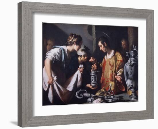 St. Lawrence Distributing the Riches of the Church, C.1625-Bernardo Strozzi-Framed Giclee Print