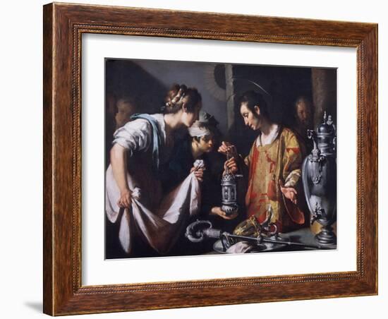 St. Lawrence Distributing the Riches of the Church, C.1625-Bernardo Strozzi-Framed Giclee Print