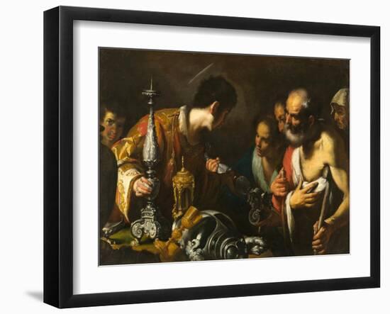 St. Lawrence Distributing the Treasures of the Church, c.1625-Bernardo Strozzi-Framed Giclee Print