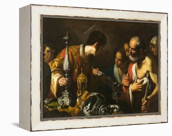 St. Lawrence Distributing the Treasures of the Church, c.1625-Bernardo Strozzi-Framed Premier Image Canvas