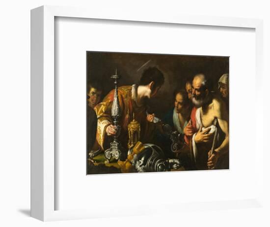 St. Lawrence Distributing the Treasures of the Church, c.1625-Bernardo Strozzi-Framed Giclee Print