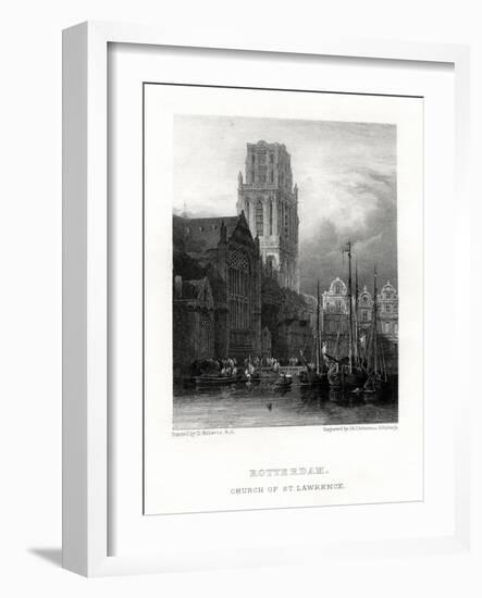 St Lawrence's Church, Rotterdam, Netherlands, 19th Century-J & J Johnstone-Framed Giclee Print